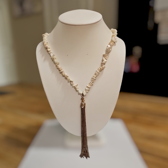 Vintage Hand Crafted Long Magnesite & Alternating Link Chain. - Picture 4 of 6